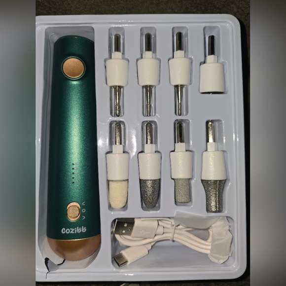 Cozibb Portable Electric Nail Drill Rechargeable Manicure Pedicure Kit Green - Picture 2 of 4